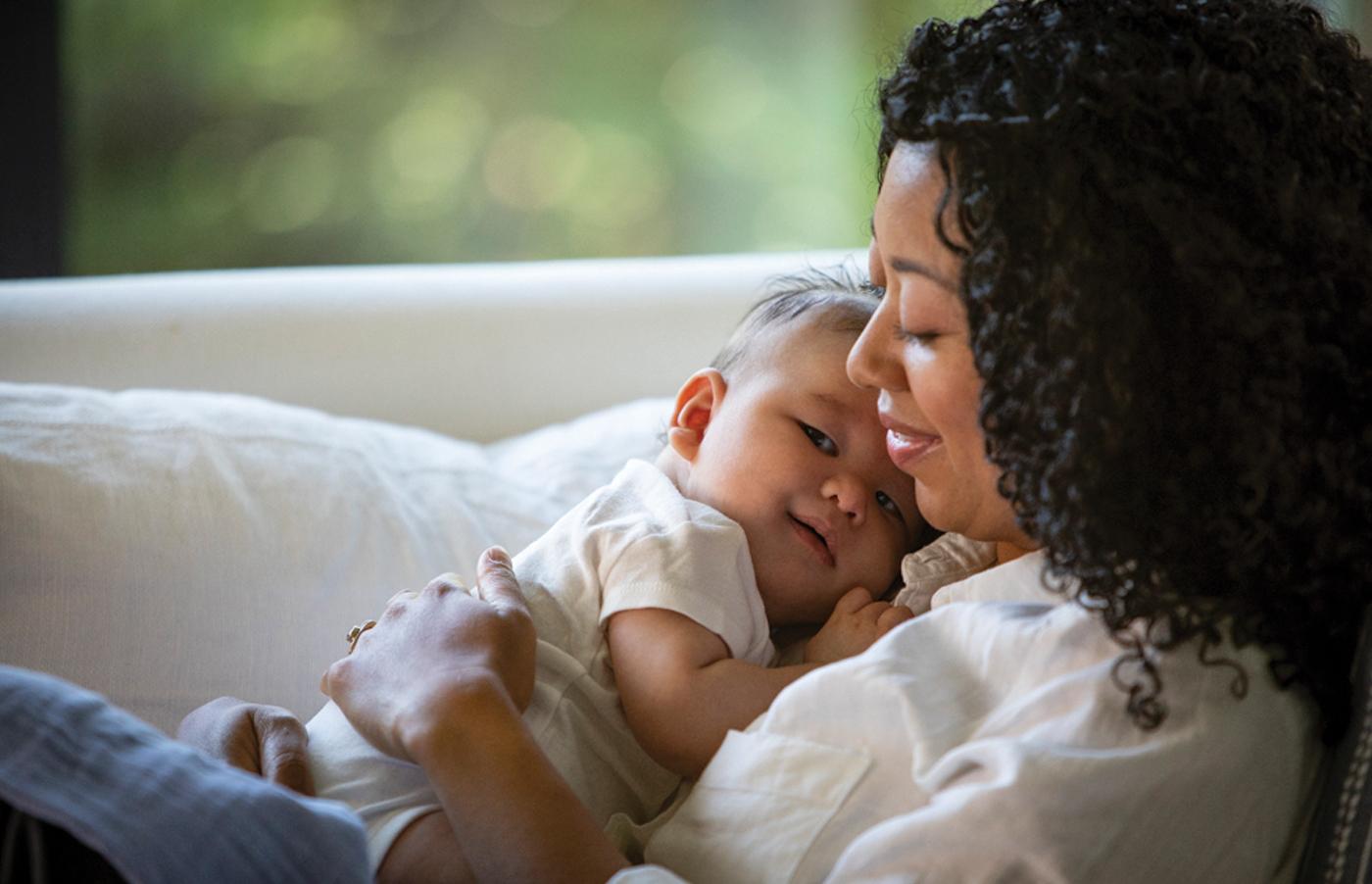 Mom and Baby on couch